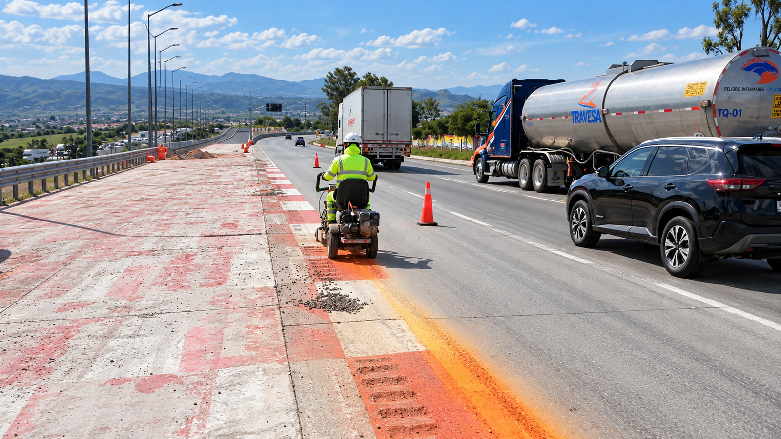 Servicio de borrado de líneas y señalización horizontal