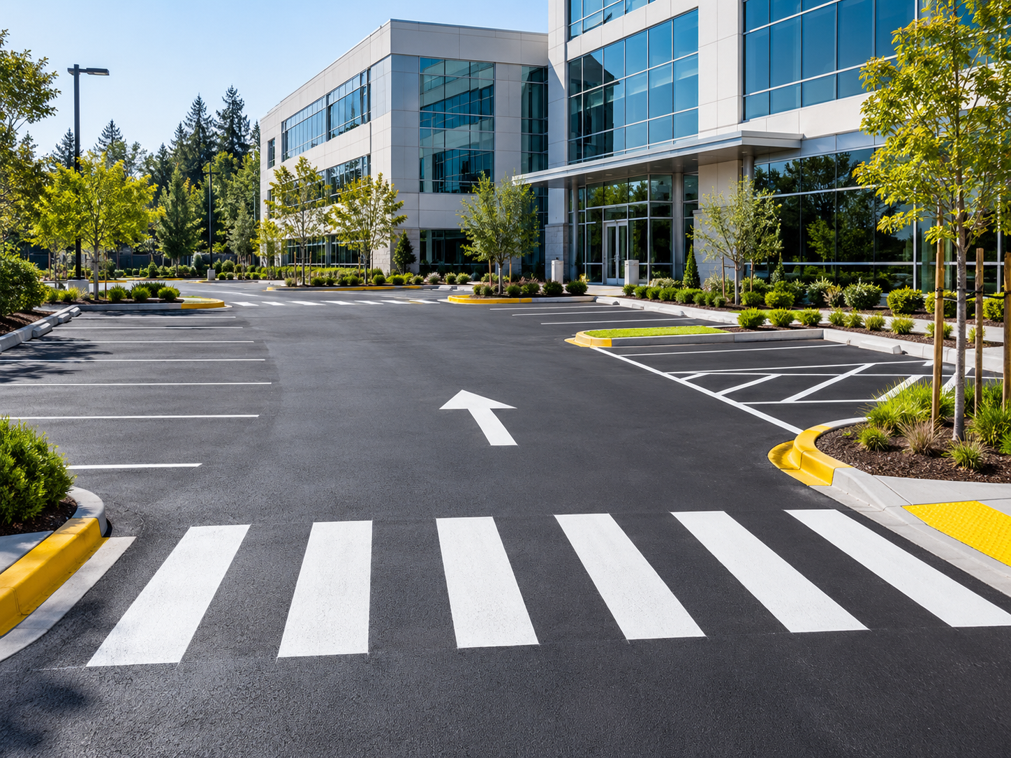Accesos y estacionamiento de oficinas